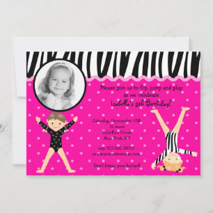 Gymnaste Gymnastique Anniversaire Invitations