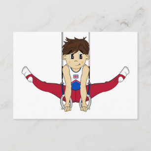 Gymnaste mignon sur les anneaux carte RSVP
