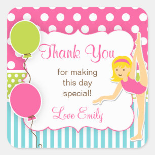 Gymnastic Birthday Favour Tag