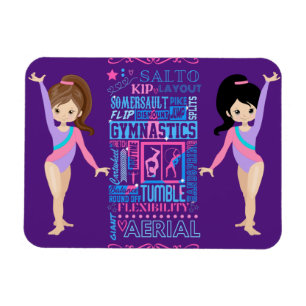 Gymnastic Girls Skill Words of Gymnastics    Magnet