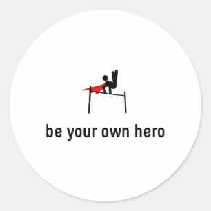 Gymnastic Horizontal Bar Hero Classic Round Sticker