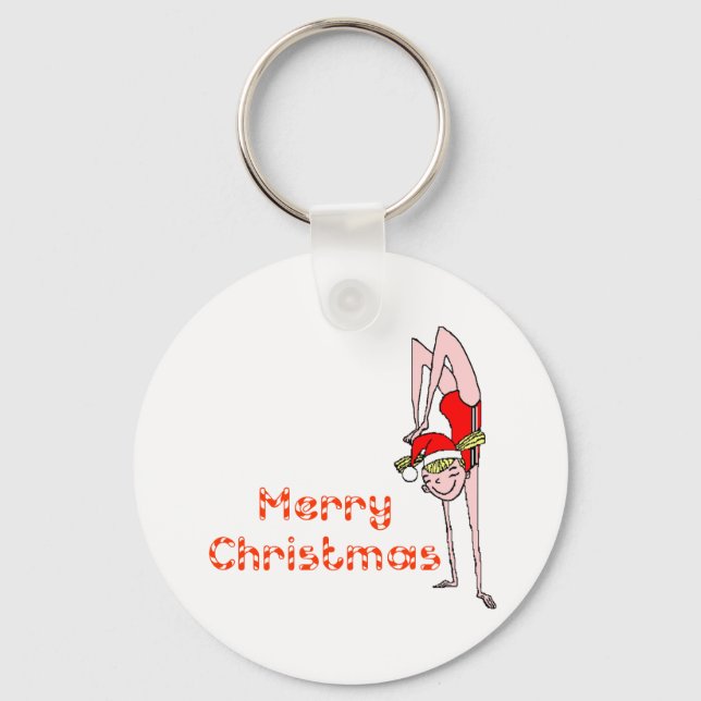 Gymnastic Merry Christmas Keychain (Front)