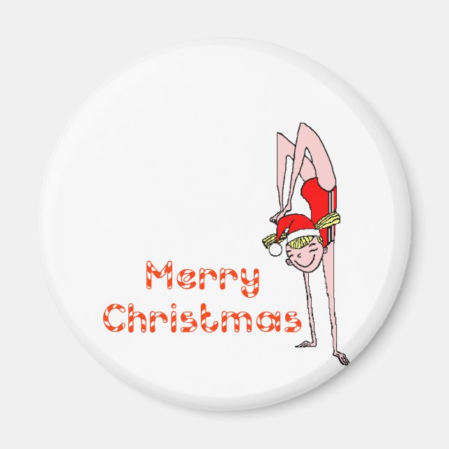 Gymnastic Merry Christmas Magnet (Front)