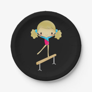 Gymnastic paper plates gymnast party supplies