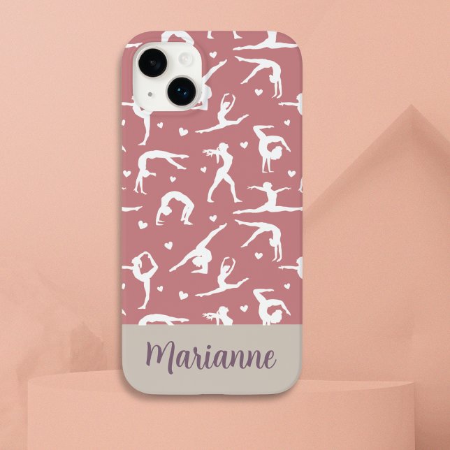 Gymnastic Pink Custom Name Girlie Modern Case-Mate iPhone Case (Creator Uploaded)