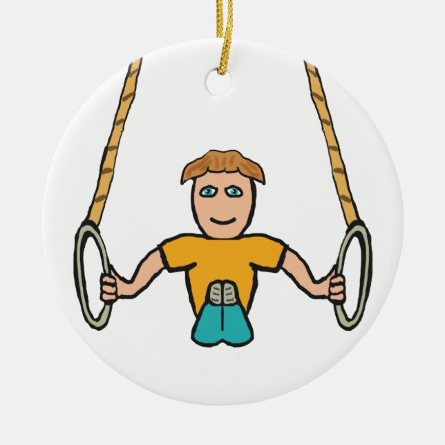 Gymnastic Rings Ceramic Ornament (Front)