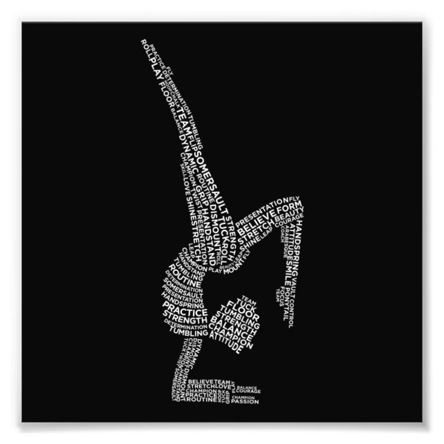 Gymnastic Typography Gymnast Gymnastics Sports Lov Photo Print (Front)
