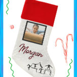Gymnastic Winter Wonder Personalized Photo & Name  Christmas Stocking<br><div class="desc">Gymnastic Winter Wonder design personalized with the name of your child and their photo!</div>