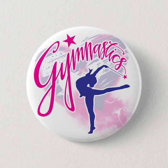 Gymnastics 2 Inch Round Button (Front)