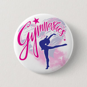 Gymnastics 2 Inch Round Button