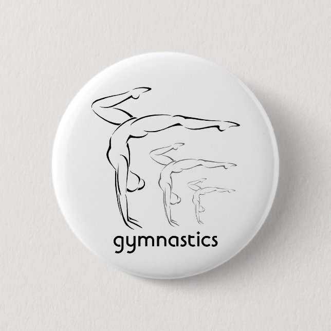 Gymnastics 2 Inch Round Button (Front)