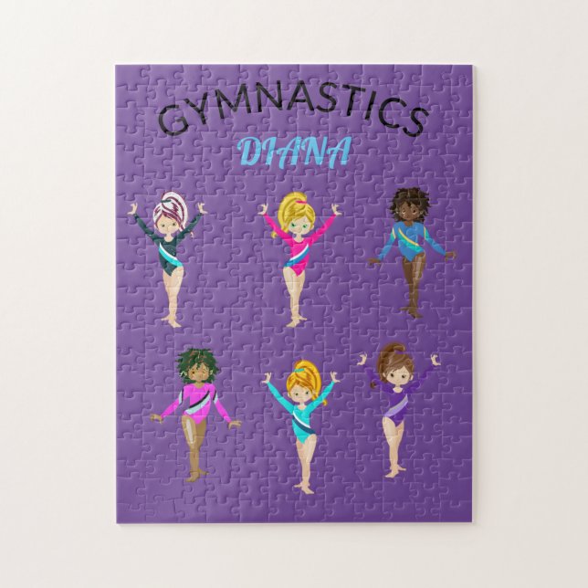 GYMNASTICS 6 GYMNAST PERSONALIZED PUZZLE (Vertical)