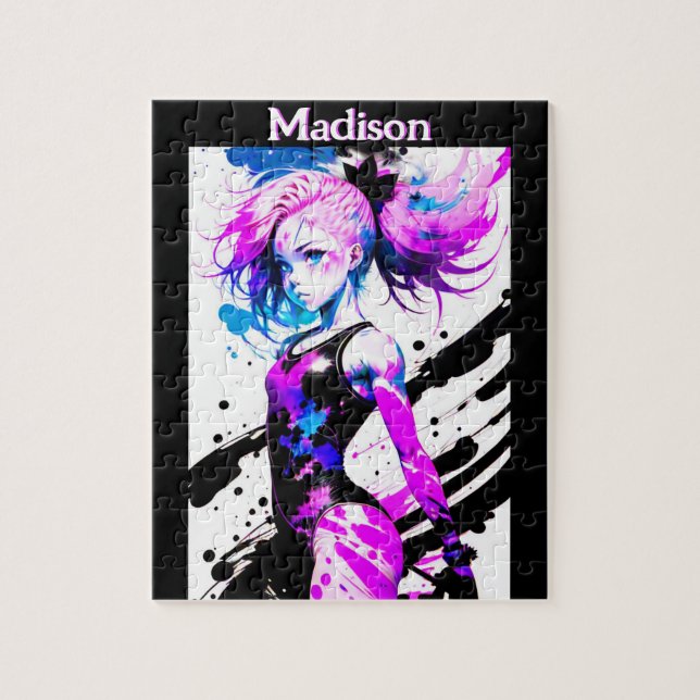 Gymnastics Abstract Spirit of the Gymnast Custom Jigsaw Puzzle (Vertical)