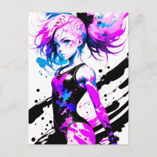 Gymnastics Abstract Spirit of the Gymnast Postcard