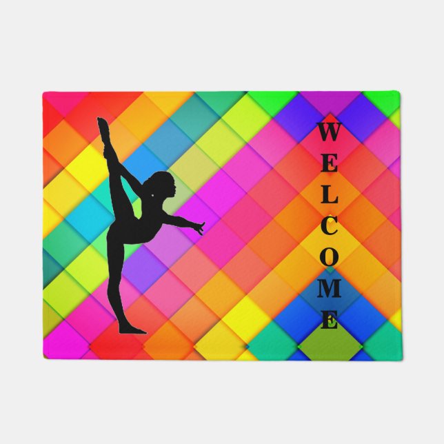 Gymnastics Abstract Welcome Door Mat (Front)