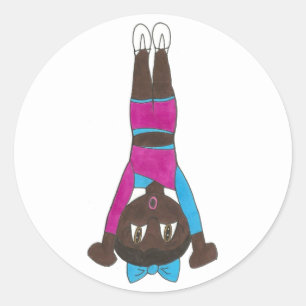 Gymnastics Acro Acrobatics Dance Tumbling Gymnast Classic Round Sticker