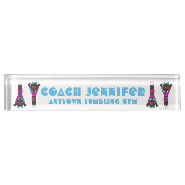 Gymnastics Acrobatics Coach Tumbling Acro Gym Nameplate (Front)