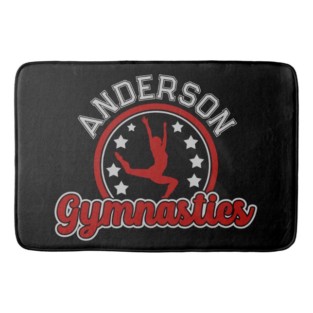 Gymnastics ADD NAME Gymnast Vault Floor Athlete  Bath Mat (Front)