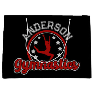 Gymnastics ADD NAME Gymnast Vault Floor Athlete  Large Gift Bag
