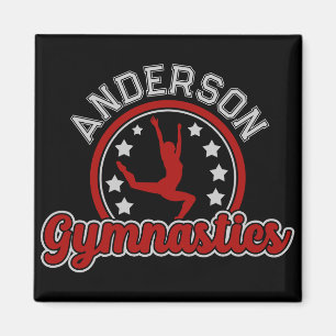 Gymnastics ADD NAME Gymnast Vault Floor Athlete  Magnet
