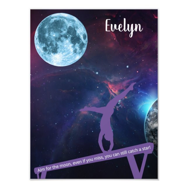 Gymnastics Aim for the Moon   Photo Print (Front)