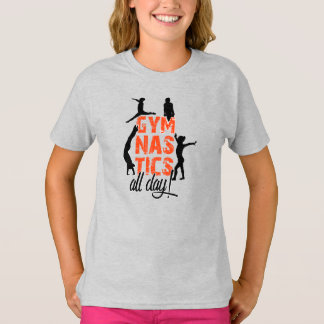 Gymnastics All day! in orange T-Shirt