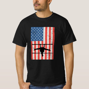 Gymnastics Amercian Flag Bars Beam Gymnast T-Shirt