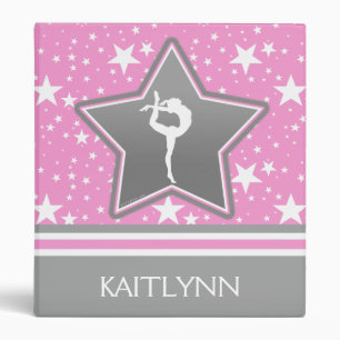 Gymnastics Among the Stars in Pink with YOUR NAME Binder