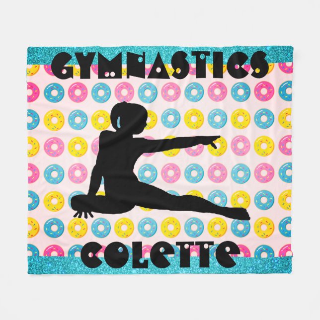 Gymnastics and Doughnuts Fleece Blanket (Front (Horizontal))