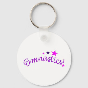 Gymnastics Arched with Stars Keychain