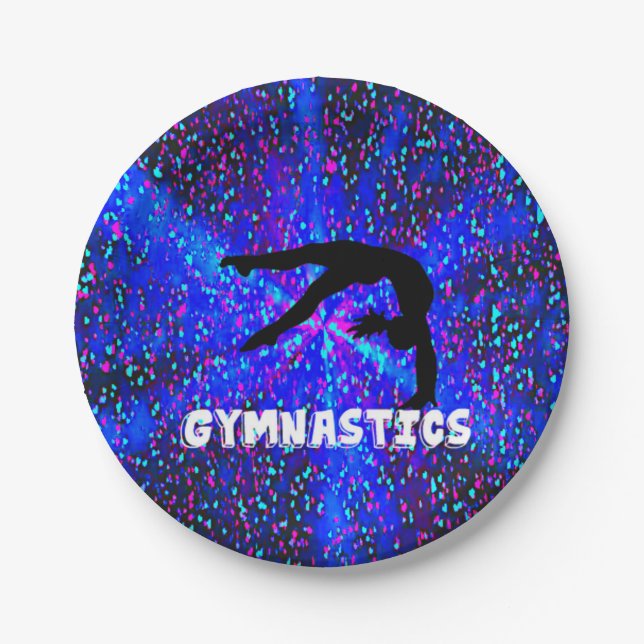 Gymnastics Back Handspring Paper Plates (Front)