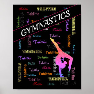 Gymnastics Bag with Personalized Name All Over  Poster