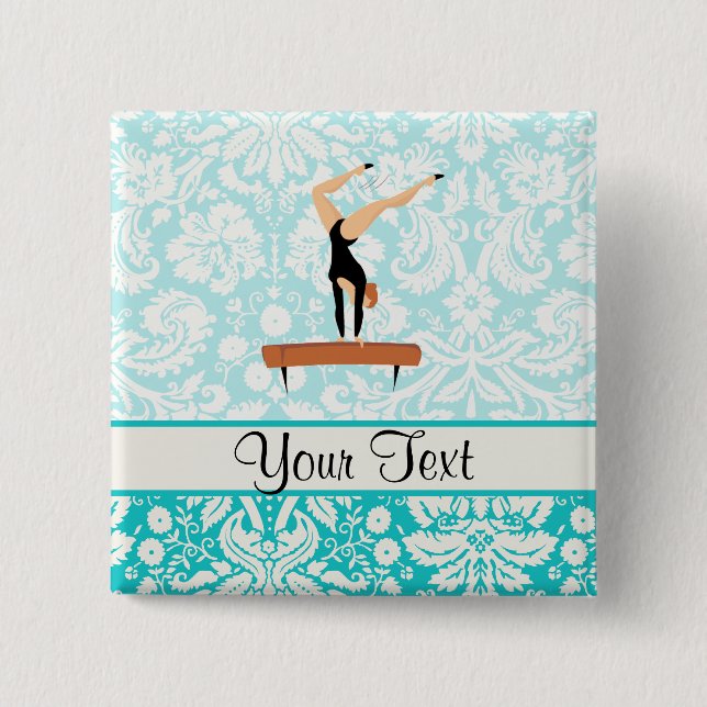 Gymnastics Balance Beam 2 Inch Square Button (Front)