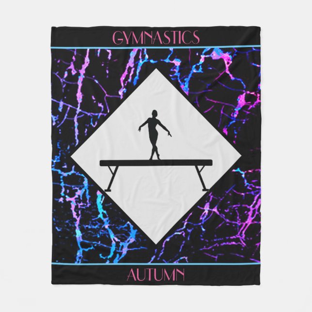 Gymnastics Balance Beam Abstract Fleece Blanket (Front)