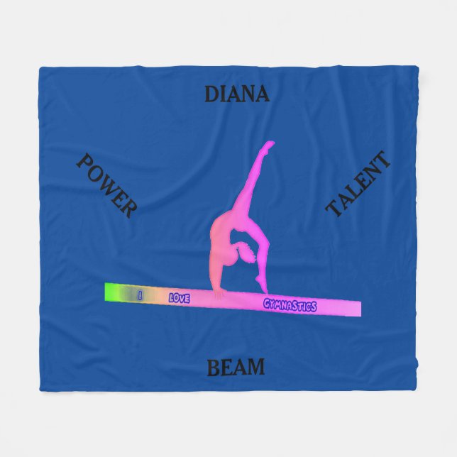 Gymnastics balance beam fleece blanket. Custom. Blanket (Front (Horizontal))