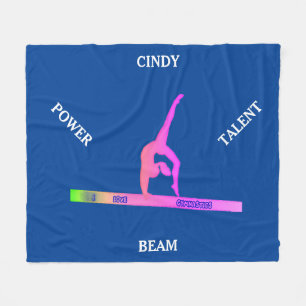 Gymnastics balance beam fleece blanket. Custom. Blanket