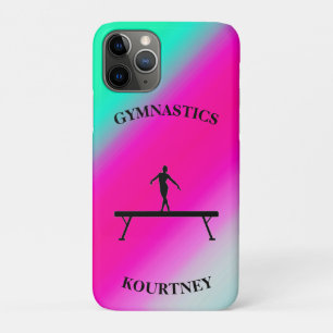Gymnastics Balance Beam Mint and Fuchsia iPhone 11 Pro Case