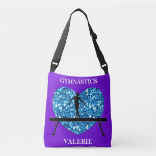 Gymnastics Balance Beam Purple Teal Crossbody Bag