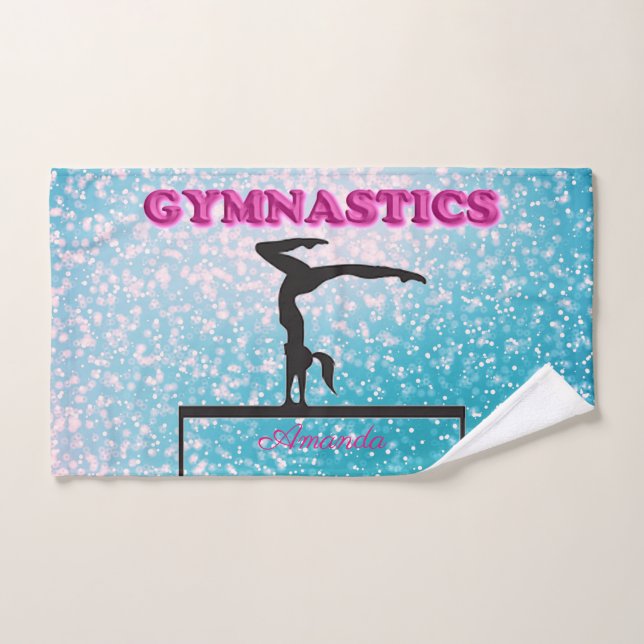 Gymnastics Balance Beam Sparkle Hand Towel (Hand Towel)