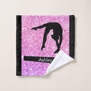 Gymnastics Balance Beam Sparkle Wash Cloth Towel