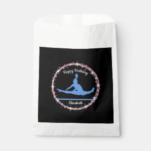 Gymnastics Bars Birthday in Blue and Black   Favour Bag