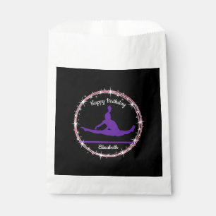 Gymnastics Bars Birthday in Purple and Black   Favour Bag