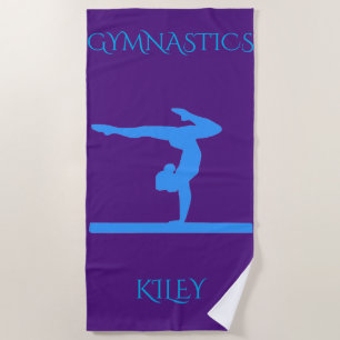 Gymnastics beach towel.  Personalized name. Towel