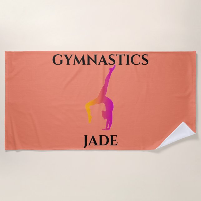 "GYMNASTICS " beach towel. Towel (Front)