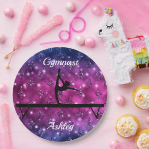 Gymnastics Beam Glam Paper Plate