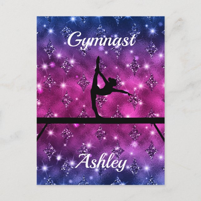 Gymnastics Beam Glam     Postcard (Front)