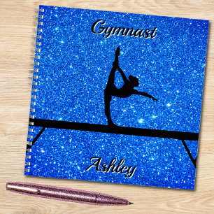 Gymnastics Beam Royal Blue Sparkle Notebook