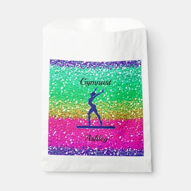 Gymnastics Beam Sparkle   Favour Bag (Front)