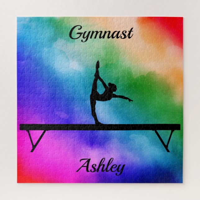 Gymnastics Beam Watercolor Jigsaw Puzzle (Vertical)