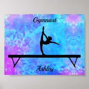 Gymnastics Beam Watercolor Poster